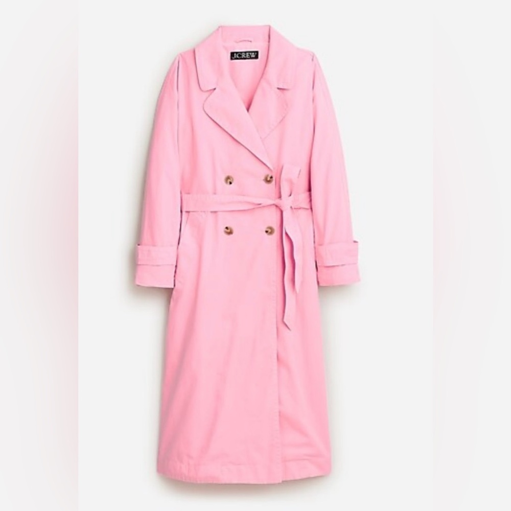 J.Crew trenchcoat. Adorable pink color, tags on never worn.
